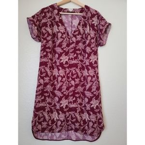 🌻 a . n . d  ea wy Floral Burgundy Dress